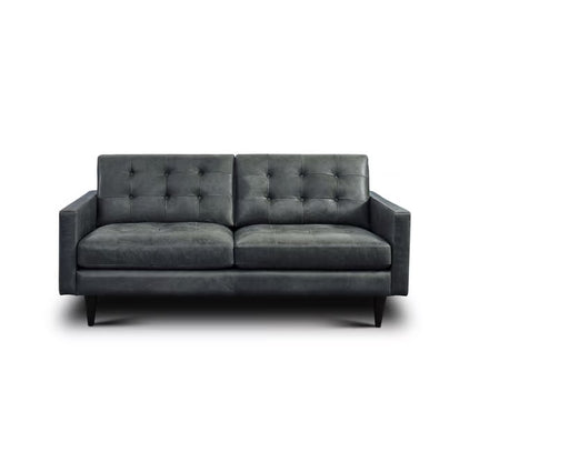 GFD Leather - Naples Gray Leather Loveseat - 501007 - GreatFurnitureDeal