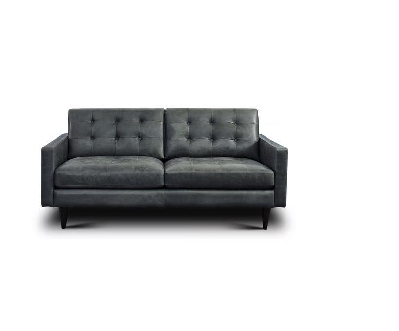 GFD Leather - Naples Gray Leather Loveseat - 501007