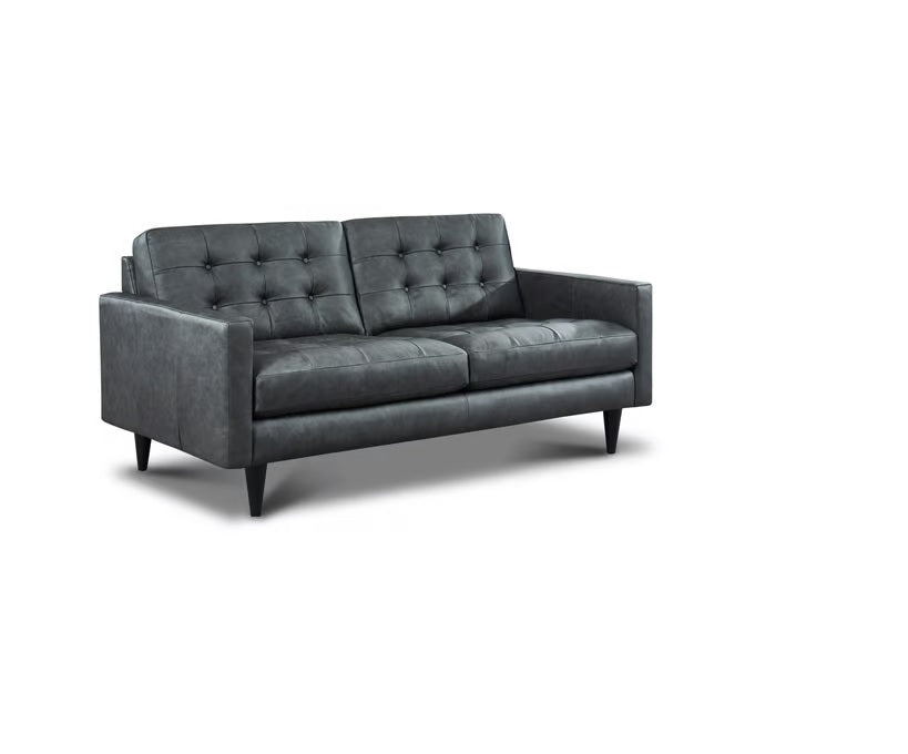 GFD Leather - Naples Gray Leather Loveseat - 501007