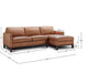 GFD Leather - Pimlico Brown Leather LAF Sectional with Ottoman - 501014 - GreatFurnitureDeal