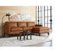 GFD Leather - Pimlico Brown Leather RAF Sectional with Ottoman - 501015 - GreatFurnitureDeal