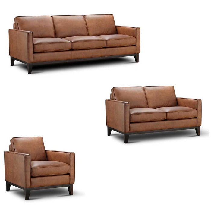 GFD Leather - Pimlico Brown Leather 3 Piece Living Room Set - 501019 - GreatFurnitureDeal