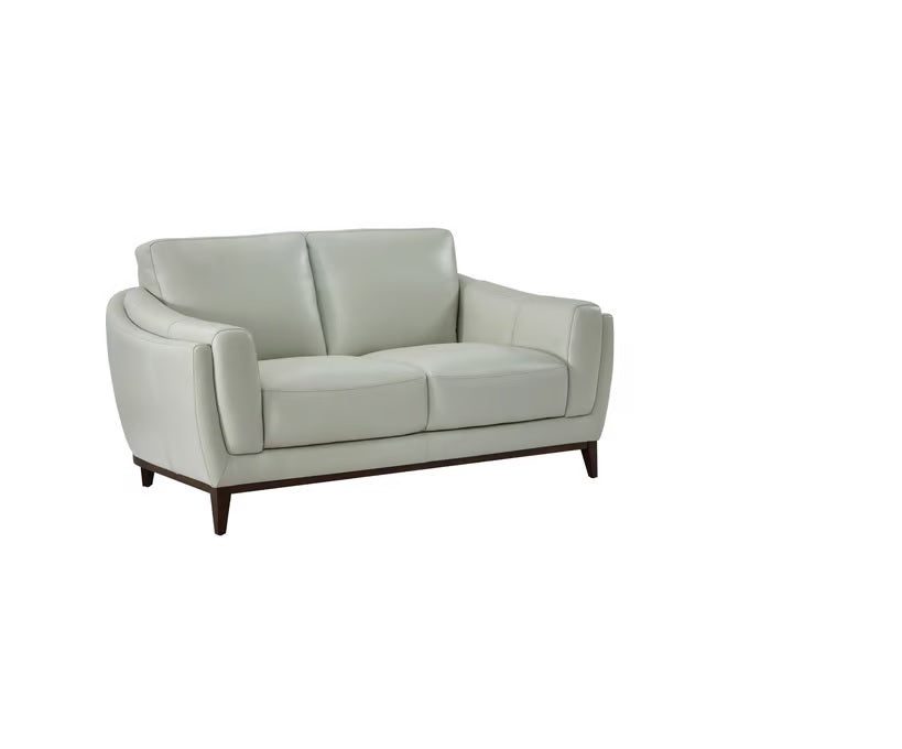 GFD Leather - Rio Light Gray Leather Loveseat - 501027 - GreatFurnitureDeal