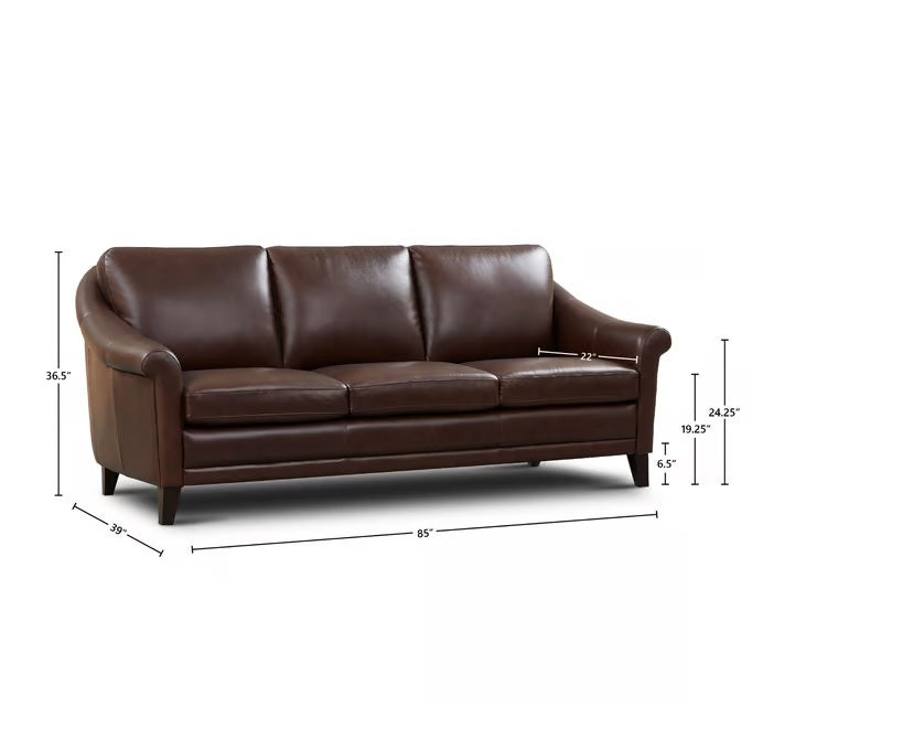 GFD Leather - Sienna Brown Leather Midcentury Sofa - 501038 - GreatFurnitureDeal