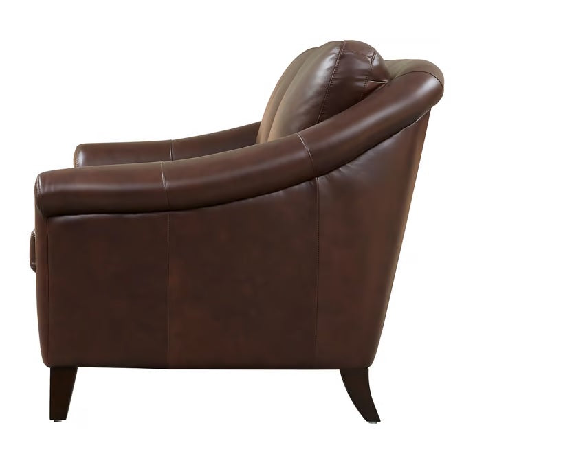 GFD Leather - Sienna Brown Leather Midcentury Loveseat - 501041