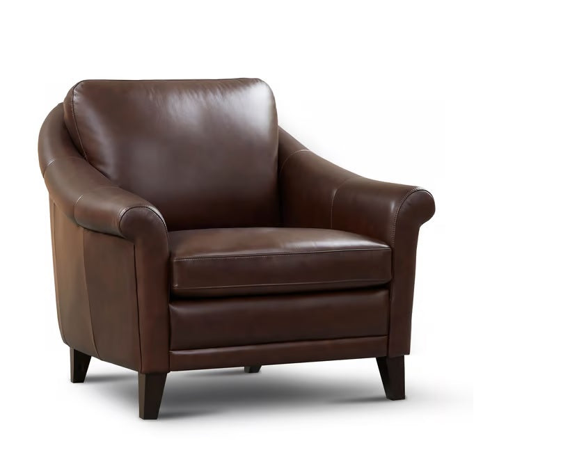 GFD Leather - Sienna Brown Leather Midcentury Armchair - 501044 - GreatFurnitureDeal