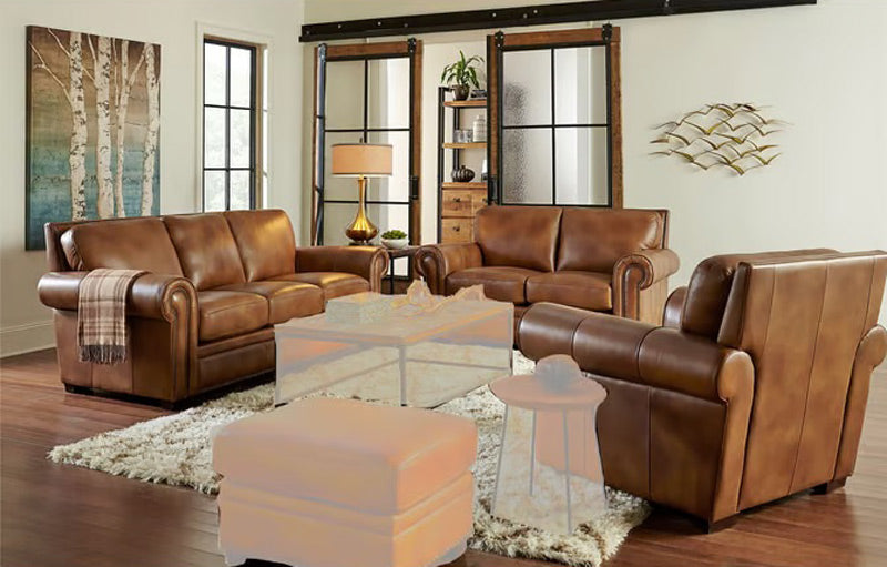 GFD Leather - Toulouse Brown Leather Loveseat - 501049 - GreatFurnitureDeal