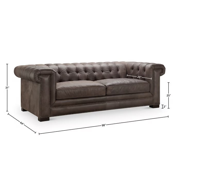GFD Leather - Vienna Dark Brown Leather Sofa - 501053