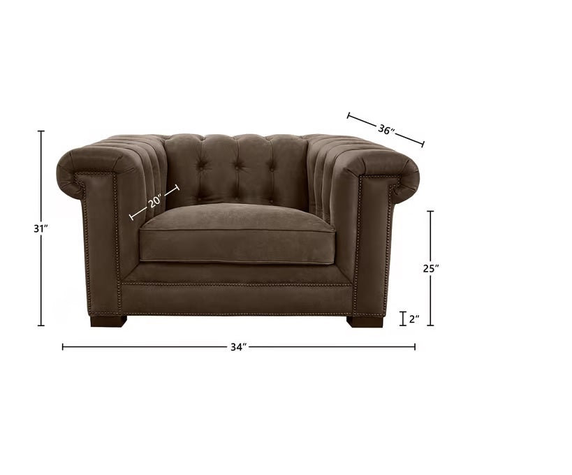 GFD Leather - Vienna Dark Brown Leather Armchair - 501054 - GreatFurnitureDeal