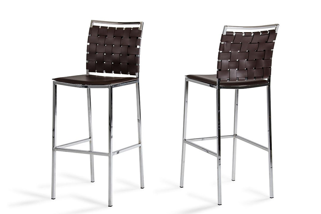 VIG Furniture - Shasta Modern Brown Eco-Leather Bar Stool (Set of 2) - VGHR5011B-BRN