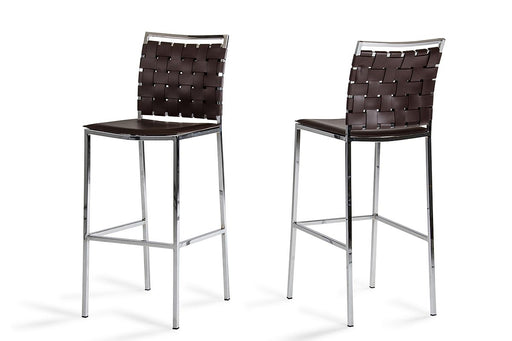 VIG Furniture - Shasta Modern Brown Eco-Leather Bar Stool (Set of 2) - VGHR5011B-BRN - GreatFurnitureDeal