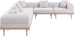 Meridian Furniture - Laguna 142" Resilient Water Resistant Fabric Upholstered Outdoor Patio 6 Piece Modular Sectional - 55036Beige-Sec6A - GreatFurnitureDeal