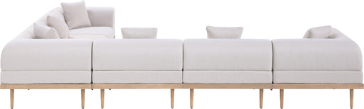 Meridian Furniture - Laguna 142" Resilient Water Resistant Fabric Upholstered Outdoor Patio 6 Piece Modular Sectional - 55036Beige-Sec6A - GreatFurnitureDeal