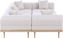 Meridian Furniture - Laguna 106.5" Resilient Water Resistant Fabric Upholstered Outdoor Patio 6 Piece Modular Sectional - 55036Beige-Sec6C - GreatFurnitureDeal