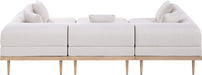 Meridian Furniture - Laguna 106.5" Resilient Water Resistant Fabric Upholstered Outdoor Patio 6 Piece Modular Sectional - 55036Beige-Sec6C - GreatFurnitureDeal