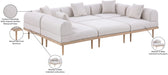Meridian Furniture - Laguna 106.5" Resilient Water Resistant Fabric Upholstered Outdoor Patio 6 Piece Modular Sectional - 55036Beige-Sec6C - GreatFurnitureDeal