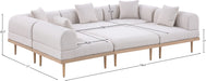 Meridian Furniture - Laguna 106.5" Resilient Water Resistant Fabric Upholstered Outdoor Patio 6 Piece Modular Sectional - 55036Beige-Sec6C - GreatFurnitureDeal