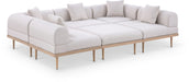 Meridian Furniture - Laguna 106.5" Resilient Water Resistant Fabric Upholstered Outdoor Patio 6 Piece Modular Sectional - 55036Beige-Sec6C - GreatFurnitureDeal