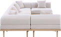 Meridian Furniture - Laguna 142" Resilient Water Resistant Fabric Upholstered Outdoor Patio 6 Piece Modular Sectional - 55036Beige-Sec6D - GreatFurnitureDeal