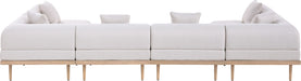 Meridian Furniture - Laguna 142" Resilient Water Resistant Fabric Upholstered Outdoor Patio 6 Piece Modular Sectional - 55036Beige-Sec6D - GreatFurnitureDeal