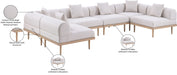 Meridian Furniture - Laguna 142" Resilient Water Resistant Fabric Upholstered Outdoor Patio 6 Piece Modular Sectional - 55036Beige-Sec6D - GreatFurnitureDeal