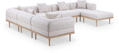 Meridian Furniture - Laguna 142" Resilient Water Resistant Fabric Upholstered Outdoor Patio 7 Piece Modular Sectional - 55036Beige-Sec7A - GreatFurnitureDeal