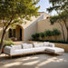 Meridian Furniture - Laguna 142" Resilient Water Resistant Fabric Upholstered Outdoor Patio 5 Piece Modular Sectional - 55036Cream-Sec5A - GreatFurnitureDeal