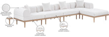 Meridian Furniture - Laguna 142" Resilient Water Resistant Fabric Upholstered Outdoor Patio 5 Piece Modular Sectional - 55036Cream-Sec5A - GreatFurnitureDeal