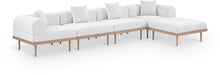 Meridian Furniture - Laguna 142" Resilient Water Resistant Fabric Upholstered Outdoor Patio 5 Piece Modular Sectional - 55036Cream-Sec5A - GreatFurnitureDeal