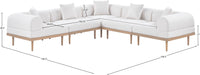 Meridian Furniture - Laguna 106.5" Resilient Water Resistant Fabric Upholstered Outdoor Patio 5 Piece Modular Sectional - 55036Cream-Sec5C - GreatFurnitureDeal