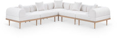 Meridian Furniture - Laguna 106.5" Resilient Water Resistant Fabric Upholstered Outdoor Patio 5 Piece Modular Sectional - 55036Cream-Sec5C - GreatFurnitureDeal