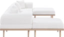 Meridian Furniture - Laguna 142" Resilient Water Resistant Fabric Upholstered Outdoor Patio 6 Piece Modular Sectional - 55036Cream-Sec6B - GreatFurnitureDeal