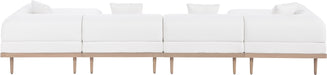 Meridian Furniture - Laguna 142" Resilient Water Resistant Fabric Upholstered Outdoor Patio 6 Piece Modular Sectional - 55036Cream-Sec6B - GreatFurnitureDeal