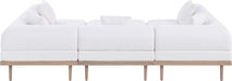 Meridian Furniture - Laguna 106.5" Resilient Water Resistant Fabric Upholstered Outdoor Patio 6 Piece Modular Sectional - 55036Cream-Sec6C - GreatFurnitureDeal