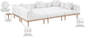 Meridian Furniture - Laguna 106.5" Resilient Water Resistant Fabric Upholstered Outdoor Patio 6 Piece Modular Sectional - 55036Cream-Sec6C - GreatFurnitureDeal
