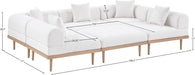 Meridian Furniture - Laguna 106.5" Resilient Water Resistant Fabric Upholstered Outdoor Patio 6 Piece Modular Sectional - 55036Cream-Sec6C - GreatFurnitureDeal
