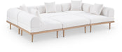 Meridian Furniture - Laguna 106.5" Resilient Water Resistant Fabric Upholstered Outdoor Patio 6 Piece Modular Sectional - 55036Cream-Sec6C - GreatFurnitureDeal