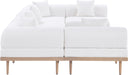 Meridian Furniture - Laguna 142" Resilient Water Resistant Fabric Upholstered Outdoor Patio 6 Piece Modular Sectional - 55036Cream-Sec6D - GreatFurnitureDeal
