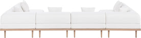 Meridian Furniture - Laguna 142" Resilient Water Resistant Fabric Upholstered Outdoor Patio 6 Piece Modular Sectional - 55036Cream-Sec6D - GreatFurnitureDeal
