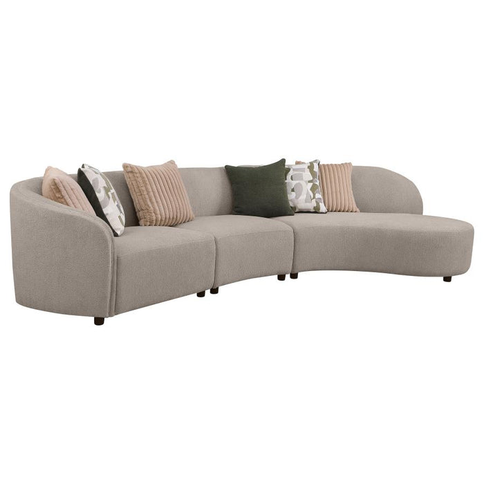 Coaster Furniture - Fayette 3-piece Upholstered Sectional Sofa in Greige - 504920-SET - GreatFurnitureDeal