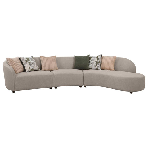 Coaster Furniture - Fayette 3-piece Upholstered Sectional Sofa in Greige - 504920-SET - GreatFurnitureDeal