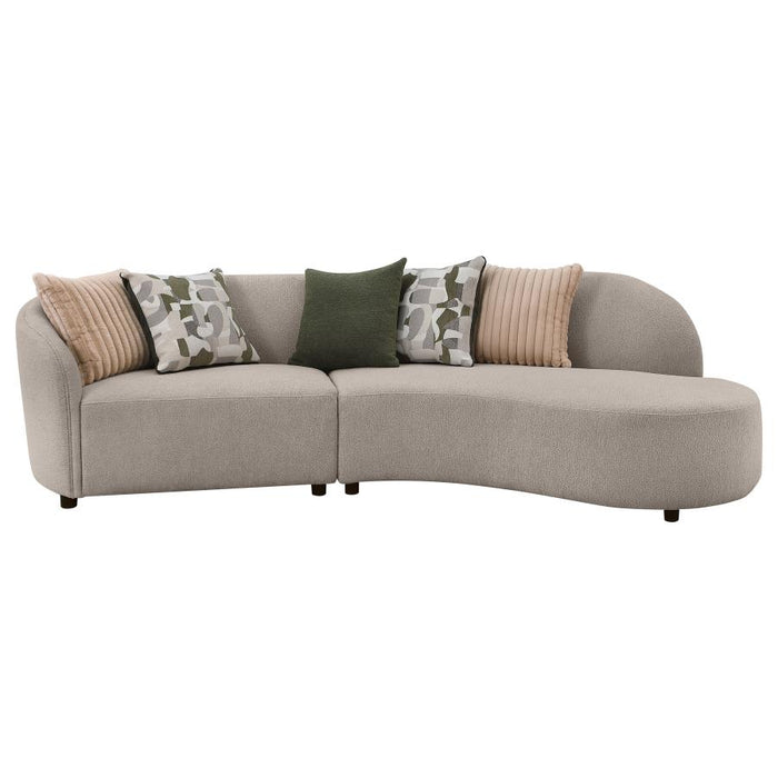 Coaster Furniture - Fayette 2-Piece Upholstered Sectional Sofa in Greige - 504920 - GreatFurnitureDeal