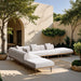 Meridian Furniture - Laguna 142" Resilient Water Resistant Fabric Upholstered Outdoor Patio 6 Piece Modular Sectional - 55036Cream-Sec6E - GreatFurnitureDeal