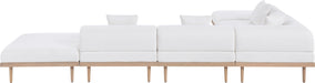 Meridian Furniture - Laguna 142" Resilient Water Resistant Fabric Upholstered Outdoor Patio 6 Piece Modular Sectional - 55036Cream-Sec6E - GreatFurnitureDeal