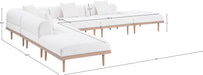 Meridian Furniture - Laguna 142" Resilient Water Resistant Fabric Upholstered Outdoor Patio 6 Piece Modular Sectional - 55036Cream-Sec6E - GreatFurnitureDeal