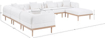 Meridian Furniture - Laguna 142" Resilient Water Resistant Fabric Upholstered Outdoor Patio 7 Piece Modular Sectional - 55036Cream-Sec7A - GreatFurnitureDeal