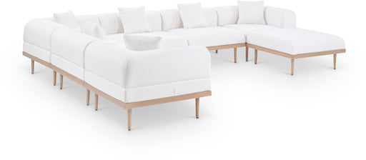 Meridian Furniture - Laguna 142" Resilient Water Resistant Fabric Upholstered Outdoor Patio 7 Piece Modular Sectional - 55036Cream-Sec7A - GreatFurnitureDeal