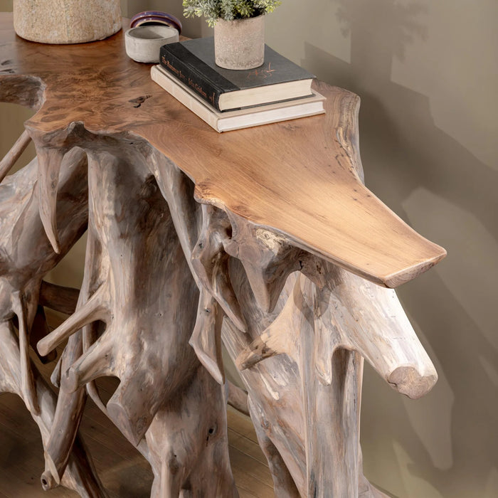 Classic Home - Cypress 59"- 60" Console Table in Natural White Wash - 51000001