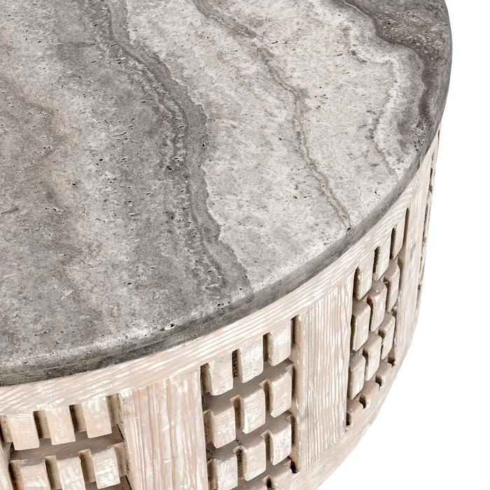 Classic Home - Becky 41" Round Coffee Table Vintage Cream - 51005295 - GreatFurnitureDeal