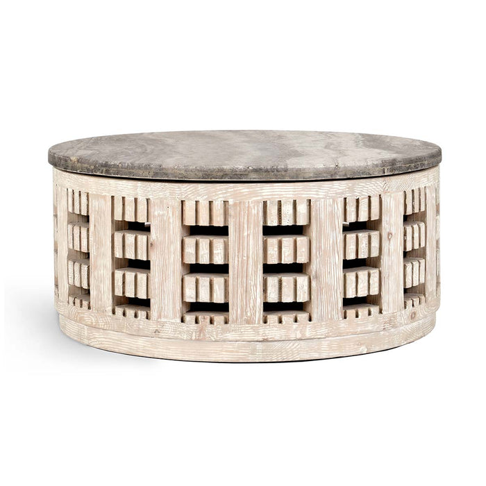 Classic Home - Becky 41" Round Coffee Table Vintage Cream - 51005295 - GreatFurnitureDeal